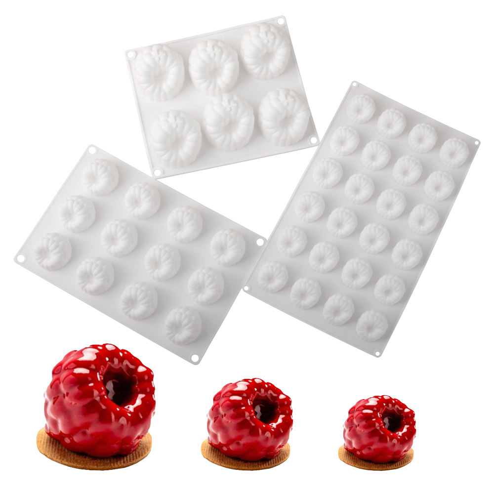 Kitchen Design For Baking - 6/12/24-Cell Raspberry Design Food Grade Silicone