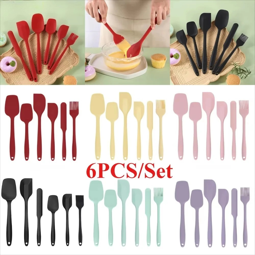 Baking Kitchen Set Up - 6pc Silicone Spatula Set Seamless One-Piece