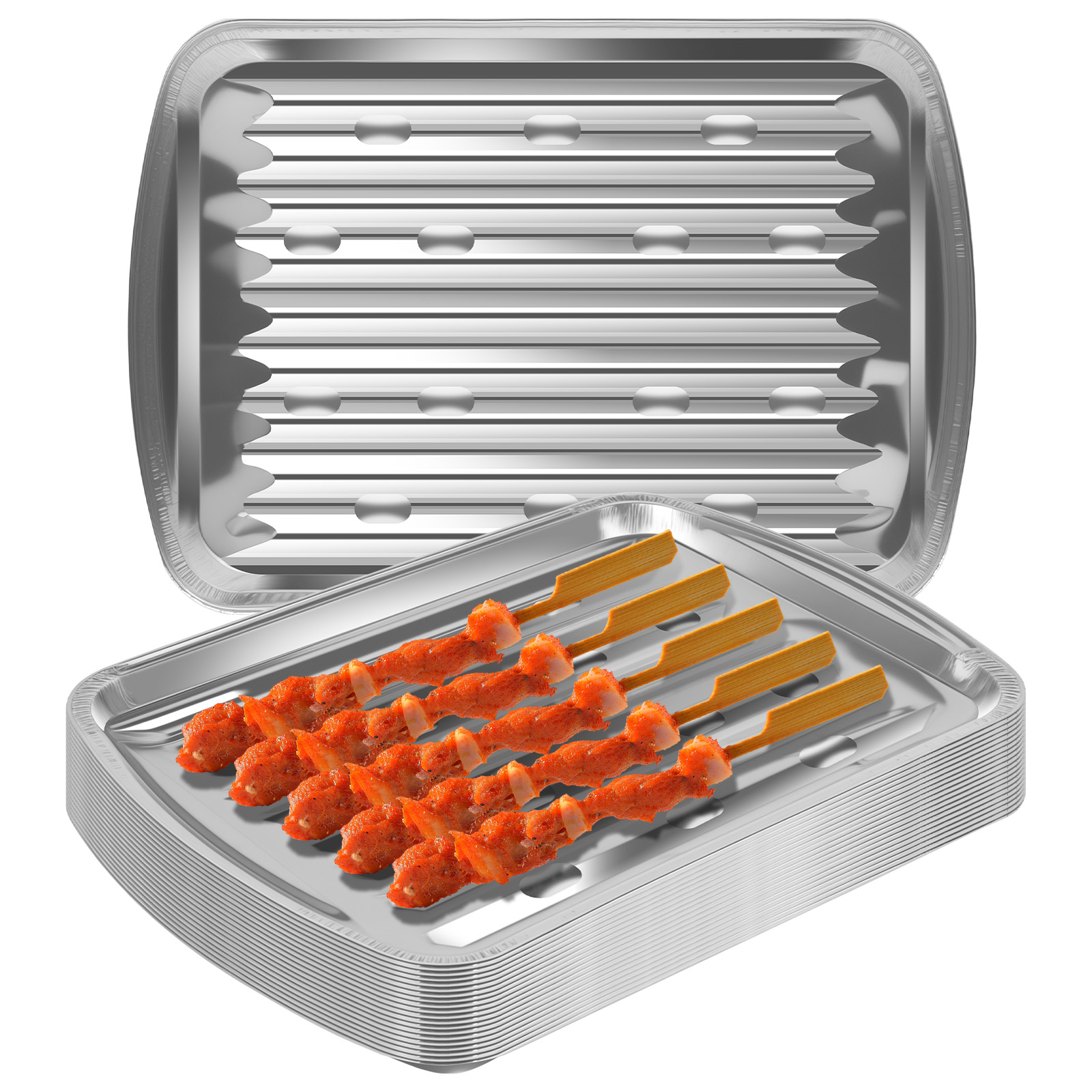 Kitchen Baking Tray - Aluminum Foil Trays Non-Stick Baking Pans