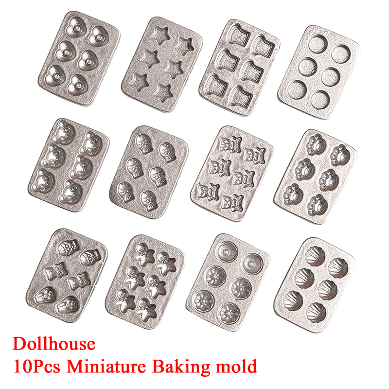 Kitchen Baking Tray - 10pcs Doll House Miniature Mini Cake