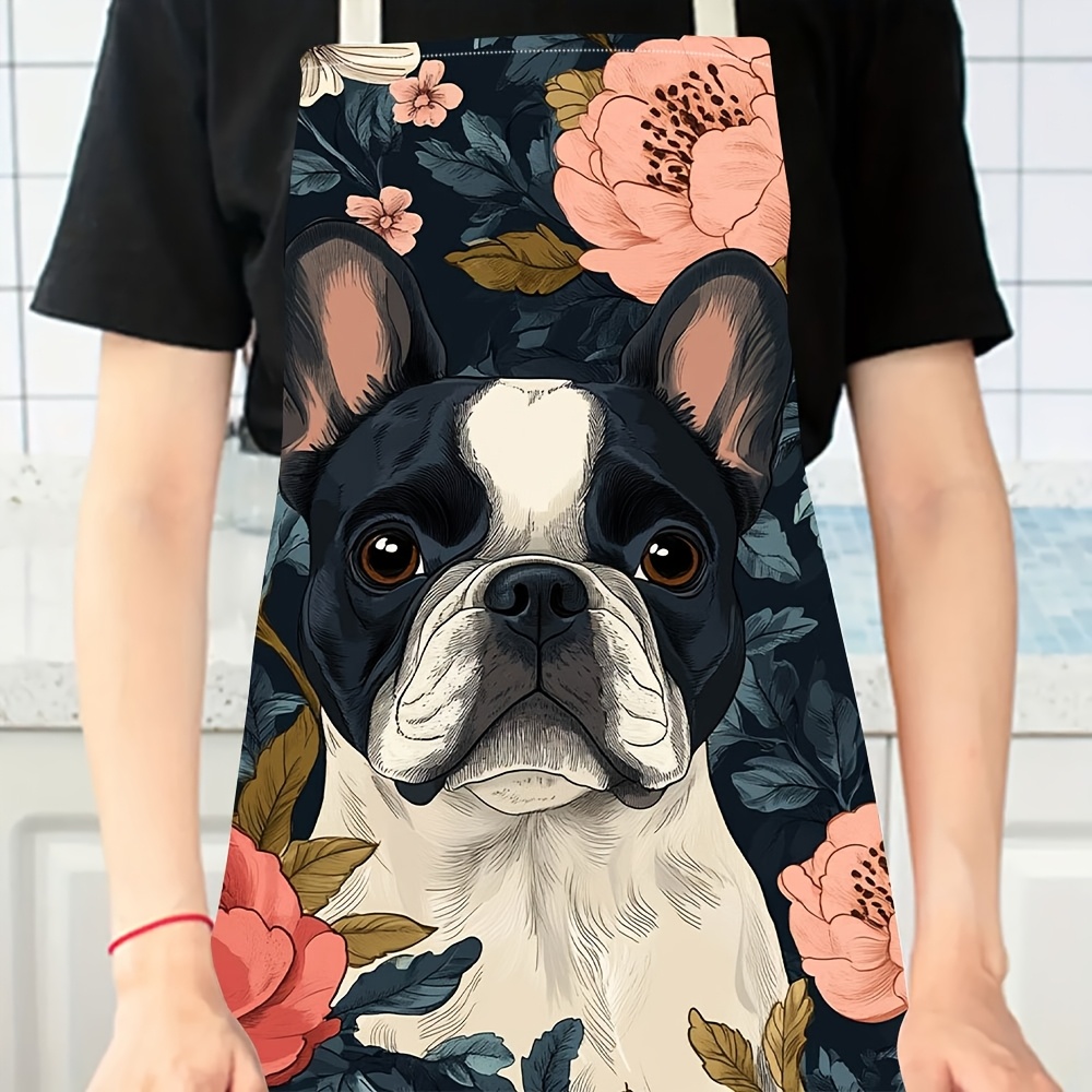 French Bulldog Floral Apron -  - đánh giá và giá Kitchen Baking Area Ideas