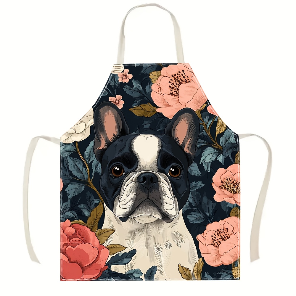 French Bulldog Floral Apron -  - đánh giá và giá Kitchen Baking Area Ideas