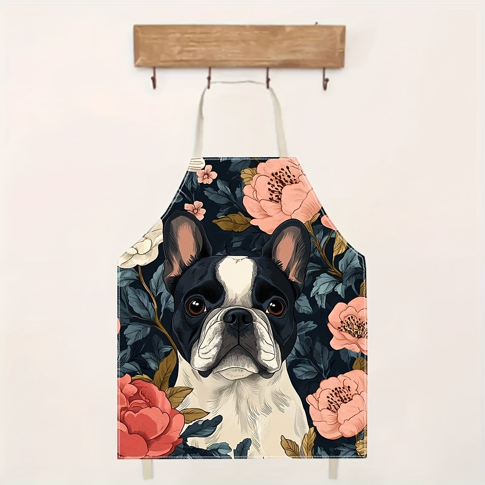 French Bulldog Floral Apron -  - đánh giá và giá Kitchen Baking Area Ideas