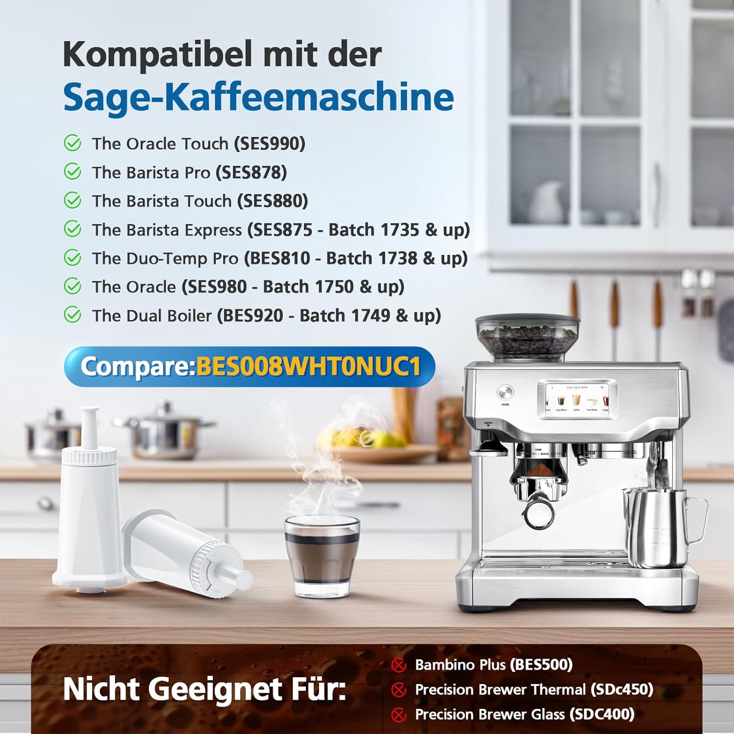 Replacement Water Filter for B - đánh giá và giá Breville Espresso Barista Touch