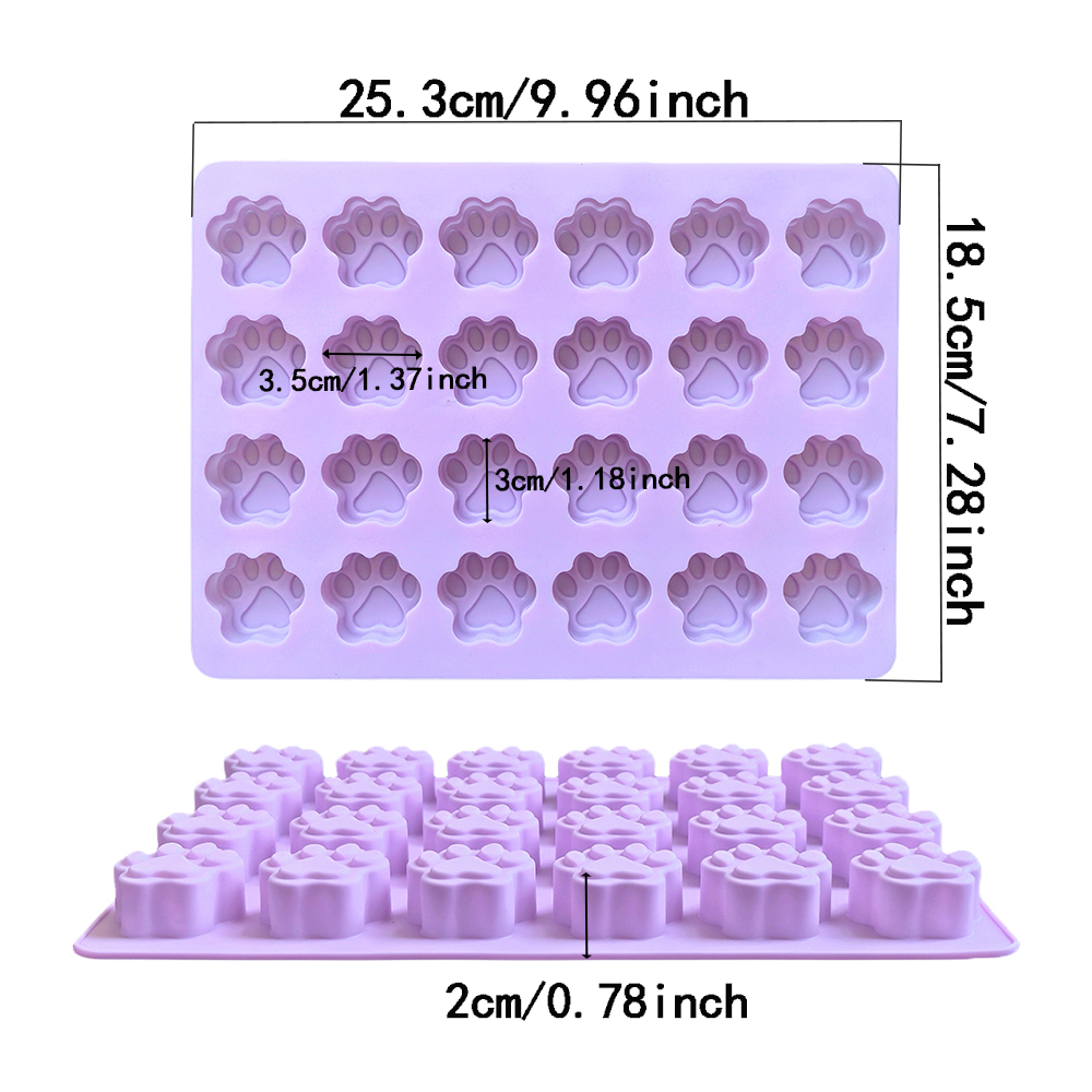 1pc 24 hole cat paw shaped cho - đánh giá và giá Silicone Cake Mold