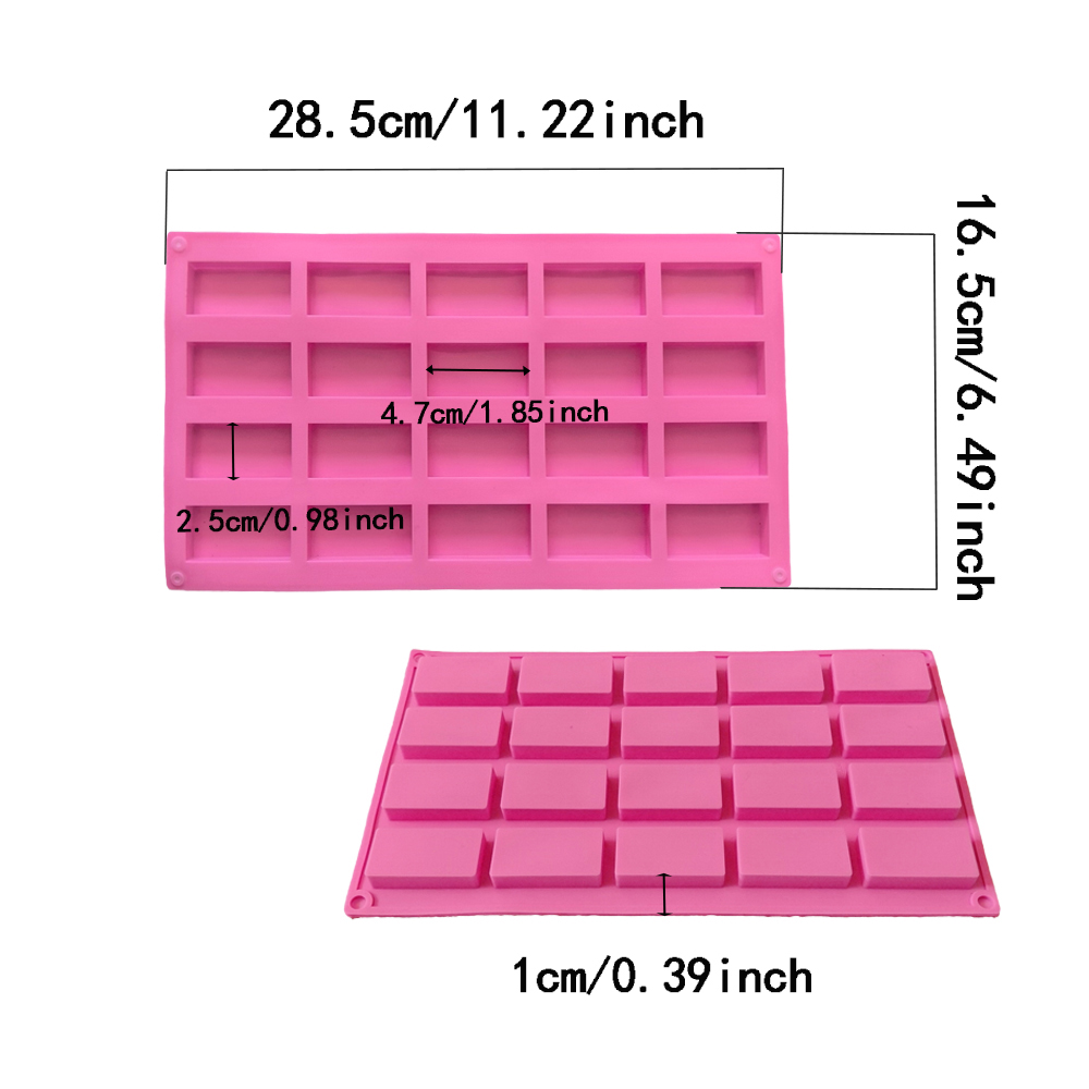 1pc 20 cavity rectangular sili - đánh giá và giá Silicone Cake Mold
