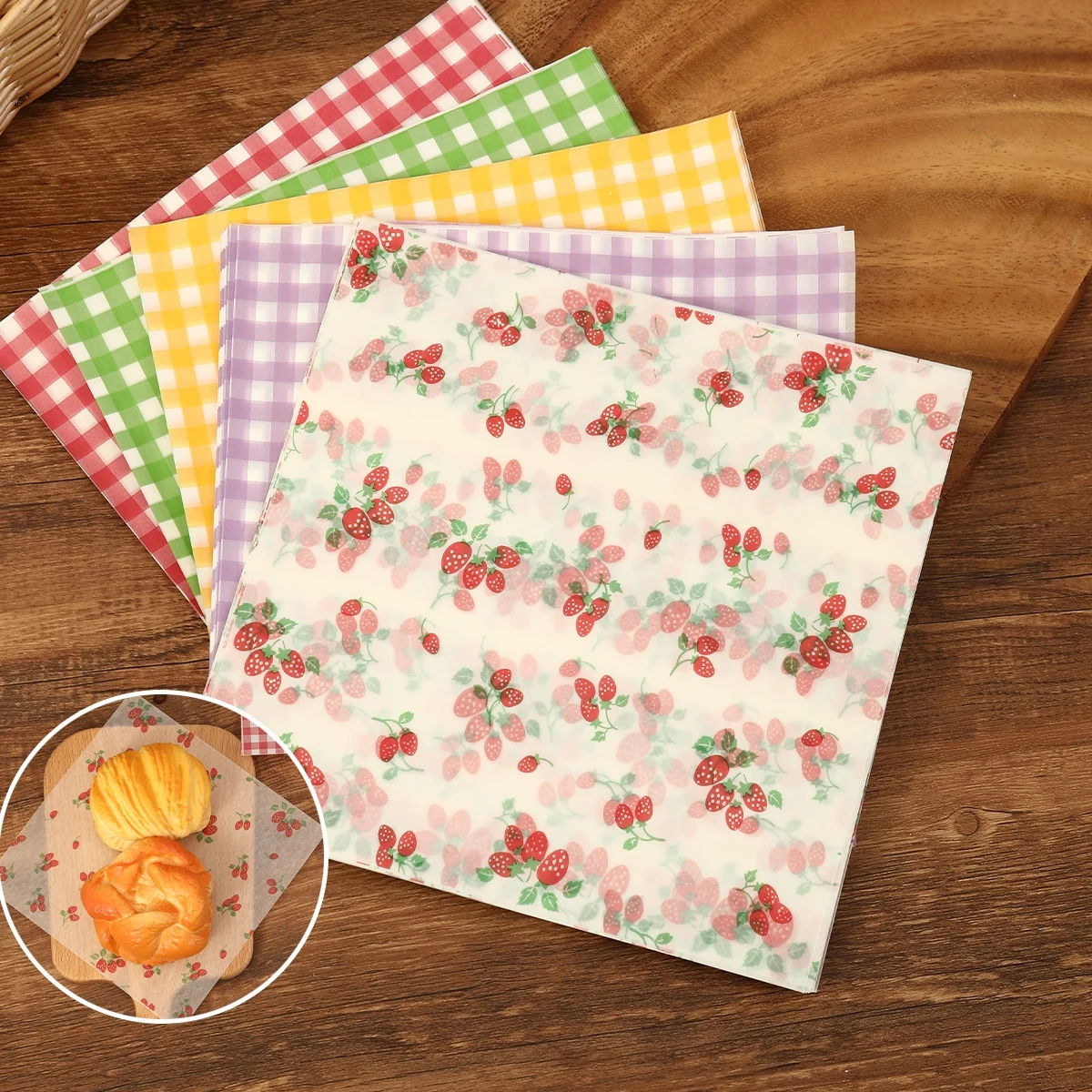50Pcs Oilproof Wrapping Paper  - đánh giá và giá Kitchen Baking Gifts