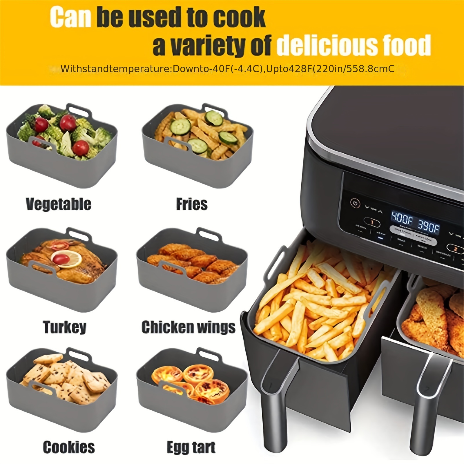1/2Pcs Air Fryer Silicone Tray - đánh giá và giá Kitchen Baking Tray