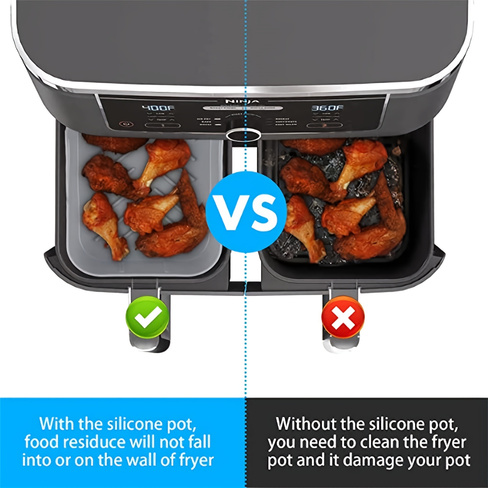 1/2Pcs Air Fryer Silicone Tray - đánh giá và giá Kitchen Baking Tray