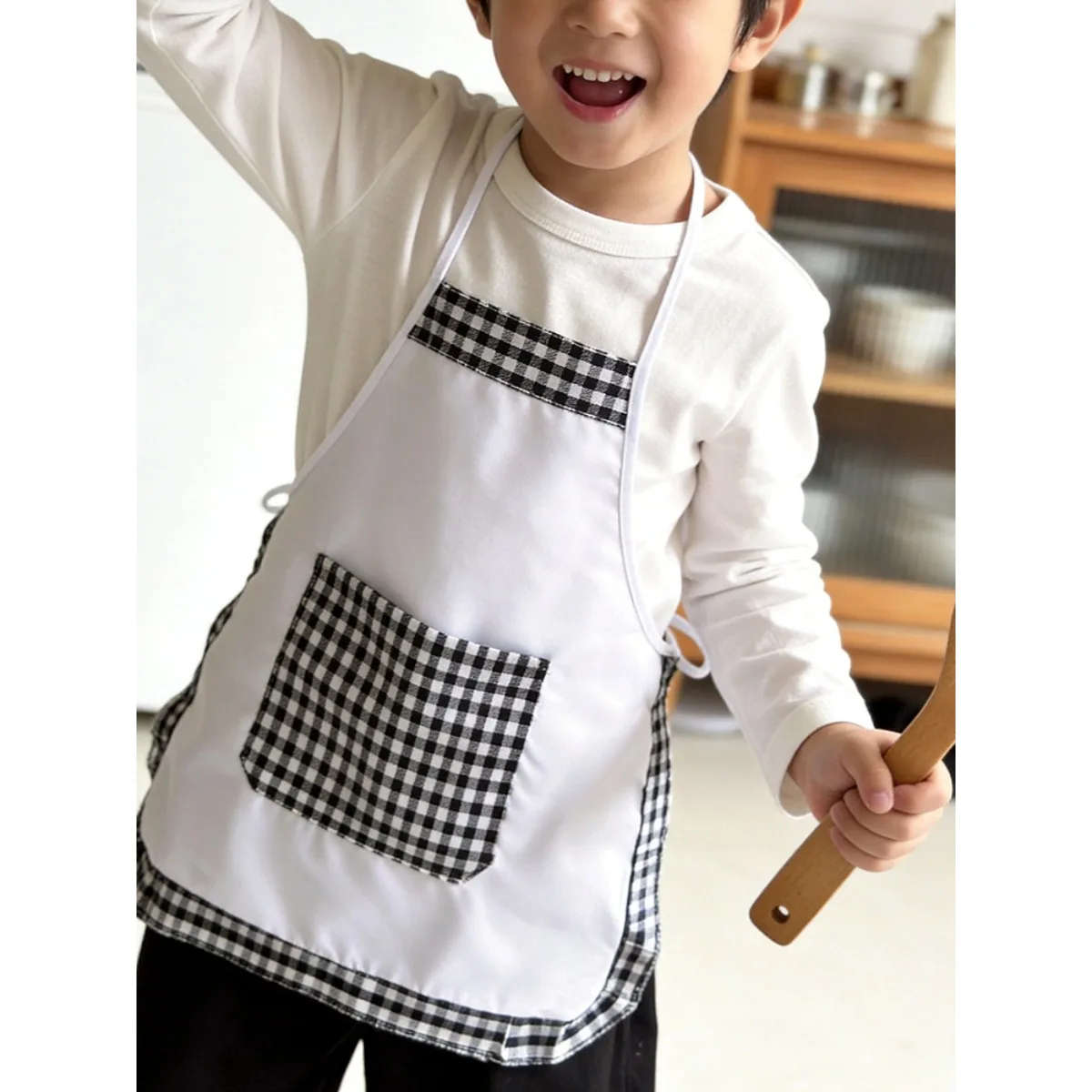 2pcs Plaid Kids Chef Apron and - đánh giá và giá Baking Kitchen Set Up