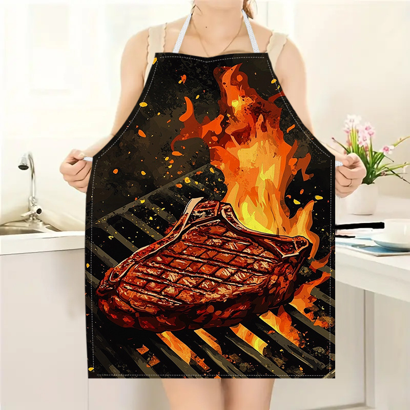 1pc BBQ Steak Apron with Flame - đánh giá và giá Kitchen Baking Area Ideas