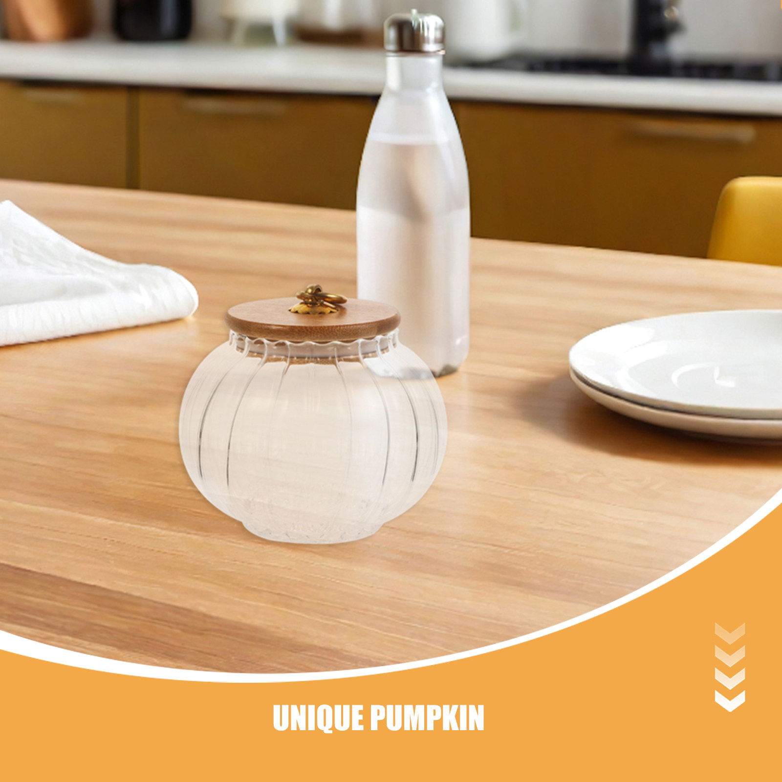2Pcs Clear Pumpkin Glass Jar 8 - đánh giá và giá Kitchen Baking Pantry