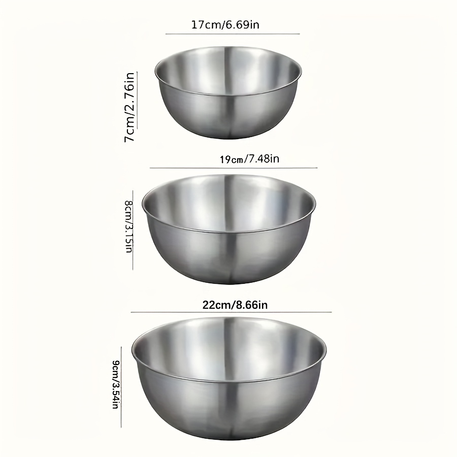 3pcs Stainless Steel Salad Bow - đánh giá và giá Kitchen Baking Set