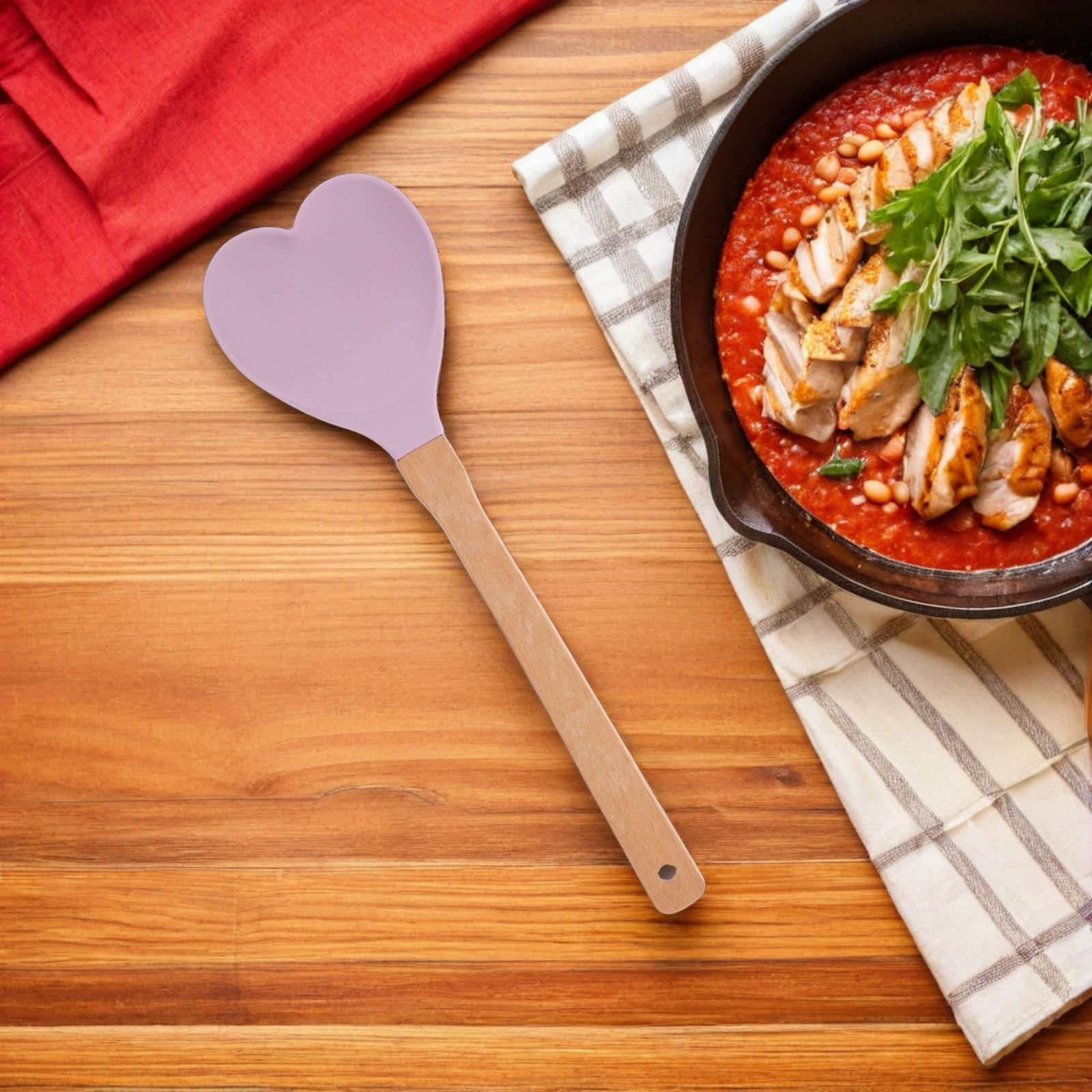 Heart-Shaped Silicone Spatula  - đánh giá và giá Kitchen Baking Utensils
