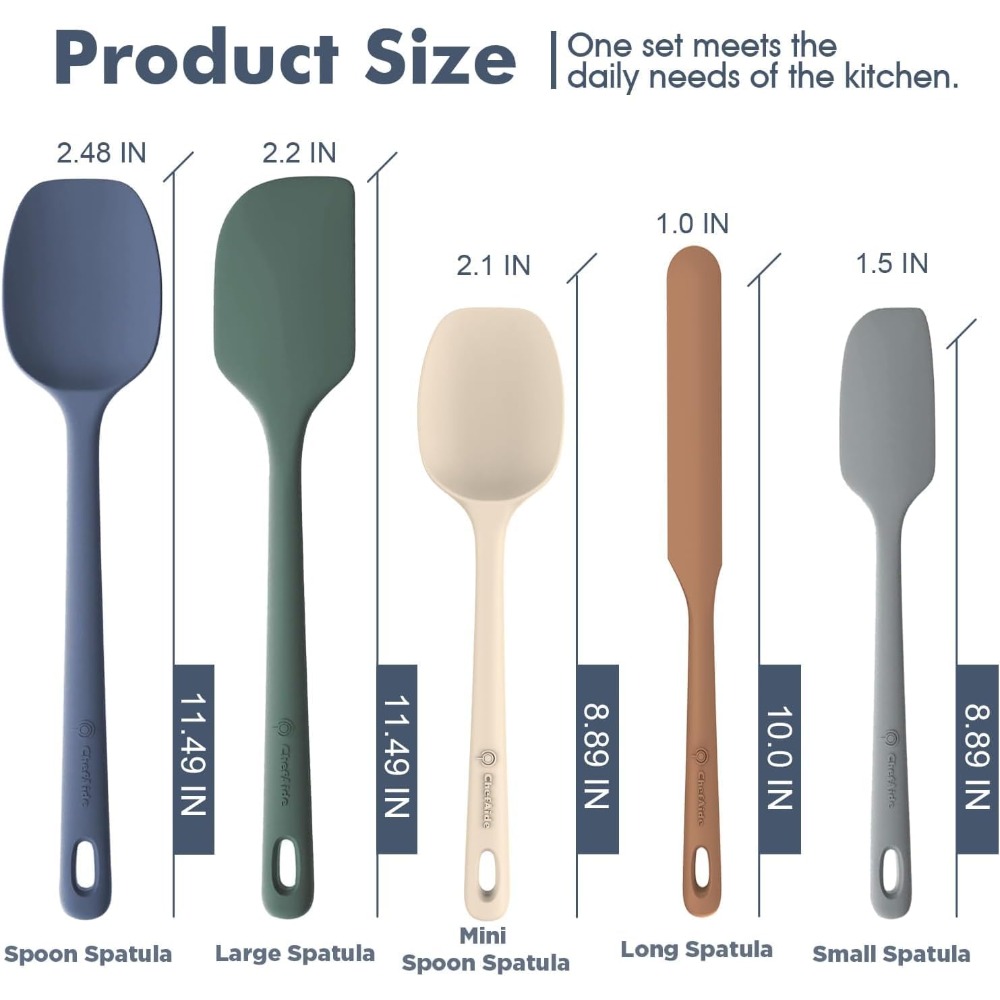 5 Piece Silicone Spatula Set F - đánh giá và giá Baking Kitchen Set Up
