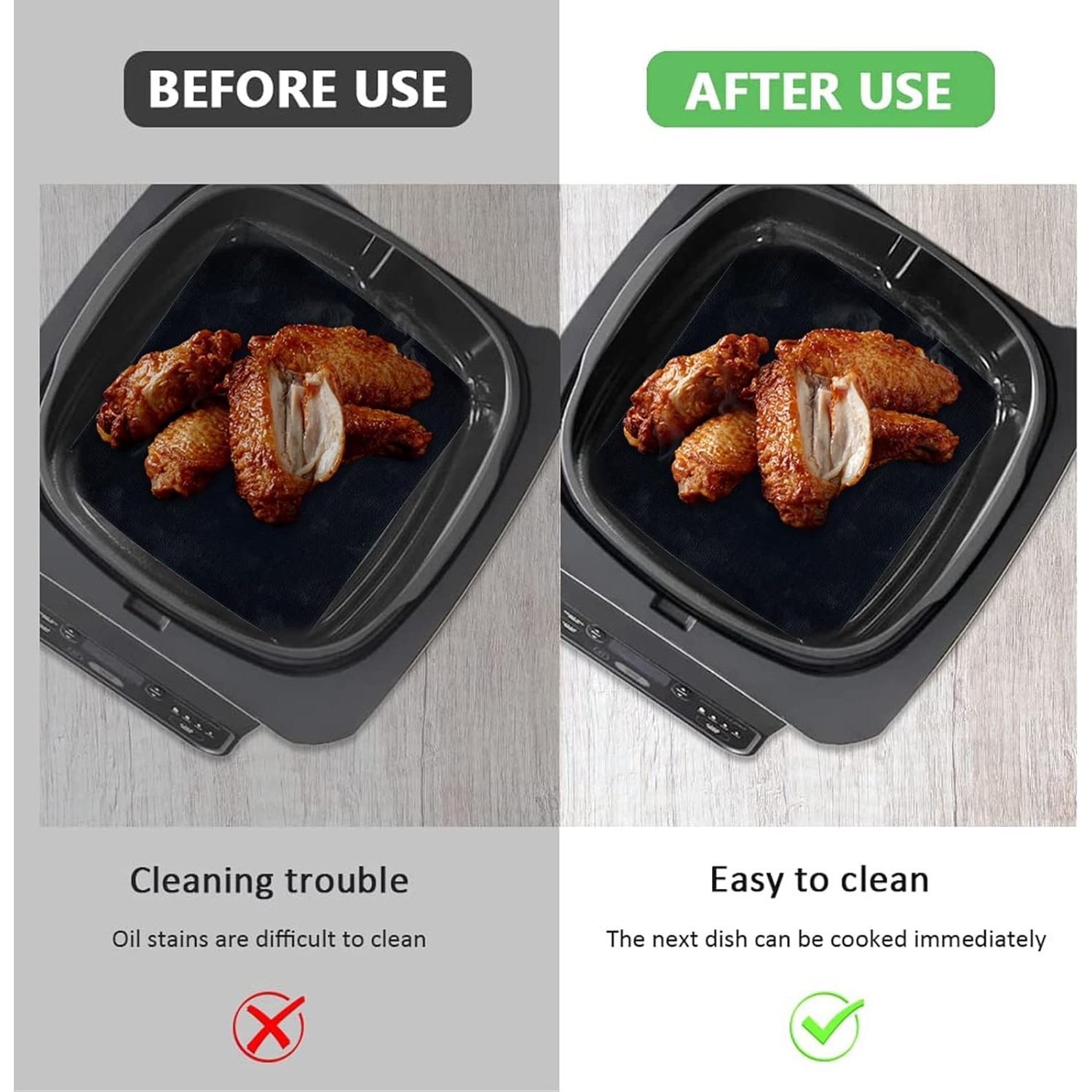 2 PC Reusable Silicone Liner S - đánh giá và giá Ninja Air Fryer Af300