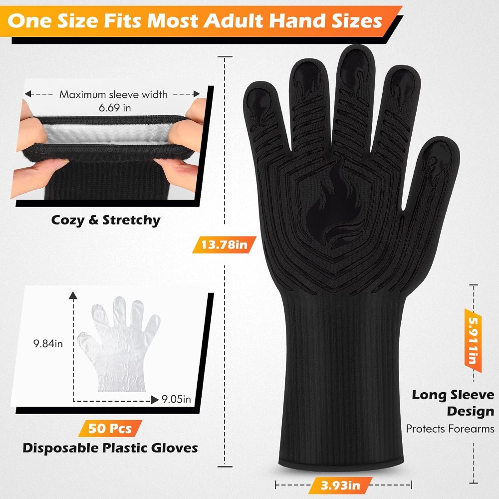 BBQ Gloves, 1472°F Heat Resist - đánh giá và giá Kitchen Baking Cooking